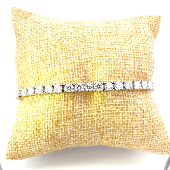 11.5tcw Tennis Bracelet - solid Sterling Silver 925 - Picture 5 of 11